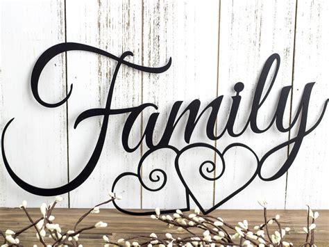 family metal wall art hearts family sign metal sign family