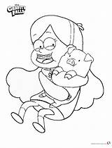 Gravity Falls Coloring Pages Mabel Waddles Printable sketch template