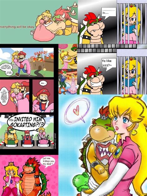 image result for bowser and peach nerd princess peach and bowser super mario bros mario bros