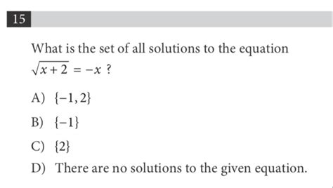 sat math multiple choice practice question answer  explanation