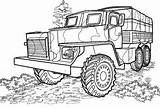 Coloring Truck Pages Army Printable sketch template