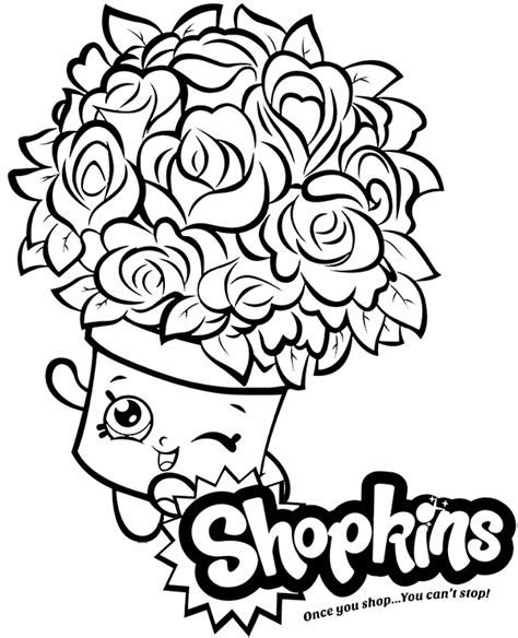 high quality shopkins bouquet  roses coloring pages