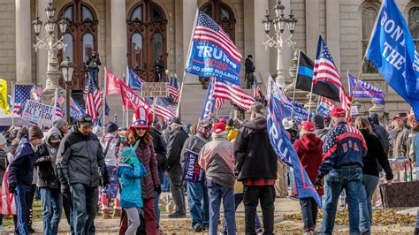trump supporters gather  michigan capitol rally   saturday