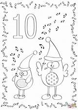 Coloring Singing Birds Song December Christmas Pages sketch template