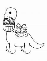 Coloring Easter Brontosaurus Pages Printable sketch template