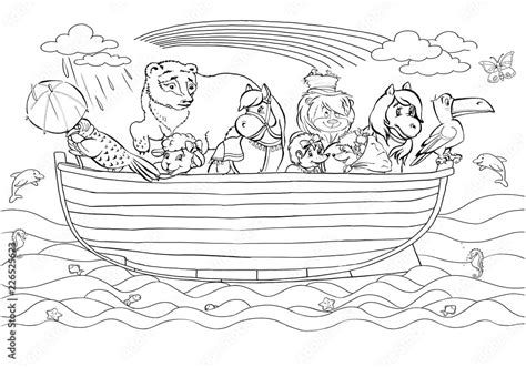 noahs ark  animals coloring stock illustration adobe stock
