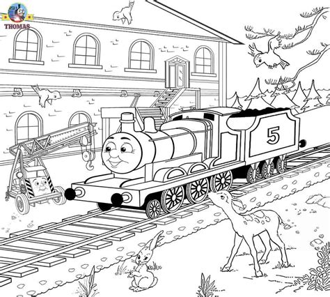 printable railway pictures thomas scenery drawing  coloring
