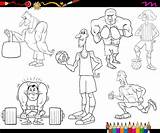 Premium Sportsmen Coloring Vector Cartoon sketch template