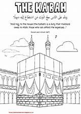 Hajj Colouring Coloring Pages Islam Mecca Kaba Template Sketch School sketch template