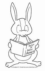 Coloring Flashlight Rabbit Reading Pages Getcolorings sketch template