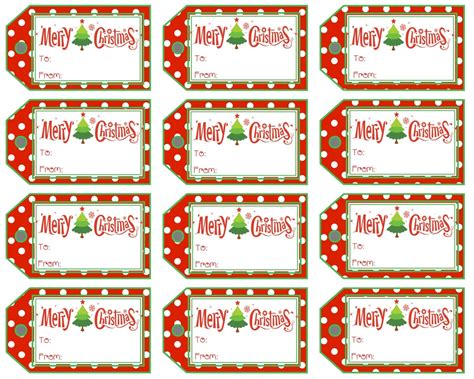 christmas gift tags merry christmas polka dot  stripe
