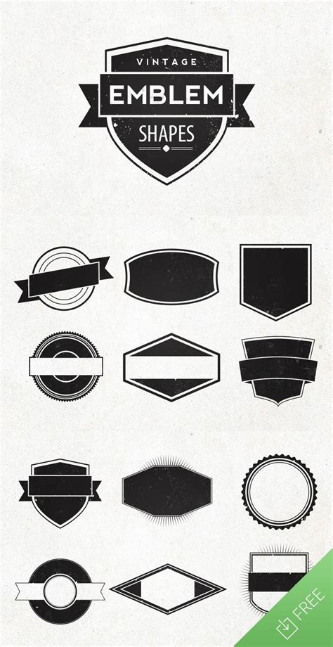 vintage emblem shapes emblems design freebie vector shapes