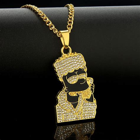 simple simpson chain necklace men gold necklace fashion jewelry silver color  simpsons
