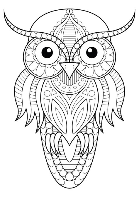 owl simple patterns  owls adult coloring pages