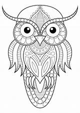 Owl Easy Mandala Coloring Template Pages Simple Patterns Owls sketch template