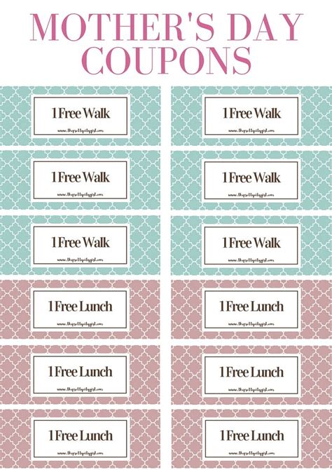 mothers day gift  printable coupons diy coupons booklet