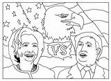 Various Coloriage Vari Presidential Elections Adulti Veranstaltungen Verschiedene Clinton Justcolor élections Adults Erwachsene Malbuch Cadre Réalisé Noms Américaines Sofian sketch template