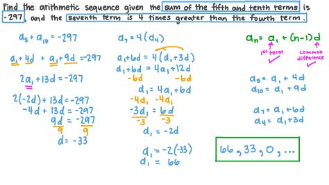 question video finding  arithmetic sequence
