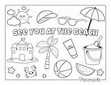 Coloring Summer Pages Beach Color Items Kids Printable Easy Adults Printables sketch template