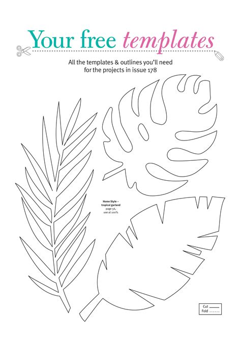 hawaiian party tropical party leaves template  printable diy
