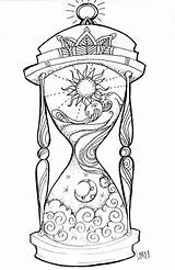 Reloj Hourglass Sanduhr Clessidra Mandala Colorare Mandalas Sheets Tatuaggi Ampulheta Nacht Zandloper Disegno Zentangle Tatuar Simboli Abstractos Geniales Kunstdruck Ampulhetas sketch template