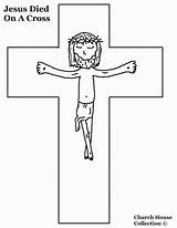 Coloring Jesus Cross Died Popular sketch template