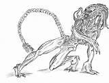 Predalien Pages Coloring Predator Alien Template Vs Sketch Xenomorph Deviantart sketch template