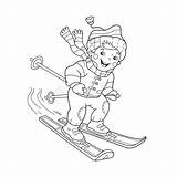 Beeldverhaaljongen Paginaoverzicht Berijden Kleurend Skis sketch template