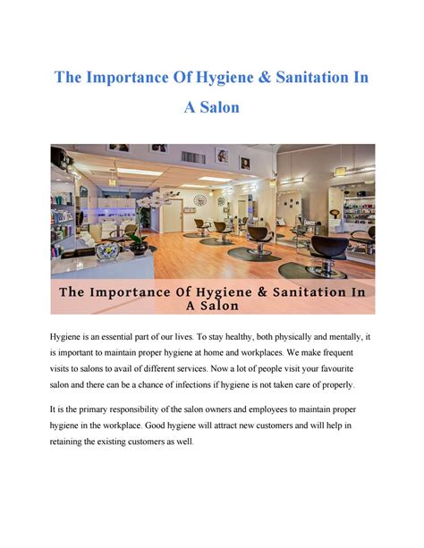 importance  hygiene sanitation   salon  paulmatthes issuu