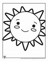 Sun Coloring Cute Pages Printable Kids Kawaii sketch template