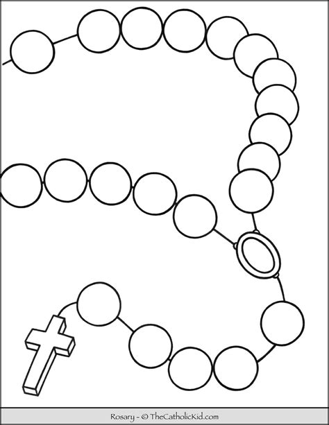 large rosary coloring page thecatholickidcom coloring pages