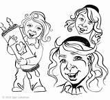 Upsherin Boy Hebrew Invitation Portrait Custom Cartoon Faces sketch template