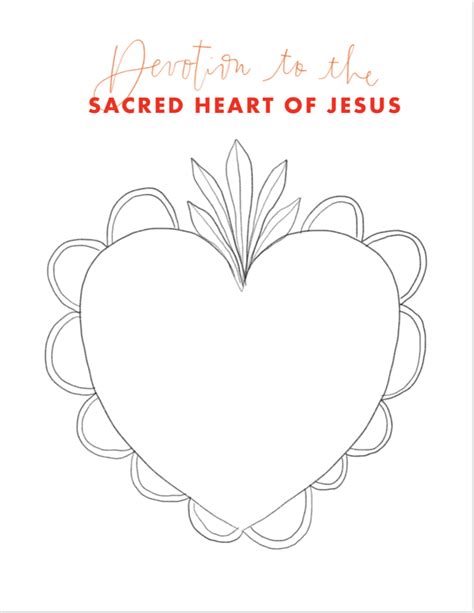 devotion   sacred heart  jesus coloring page jesus coloring