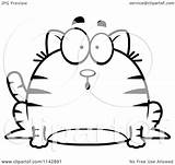 Cat Tabby Cartoon Clipart Chubby Surprised Outlined Coloring Vector Thoman Cory Regarding Notes sketch template