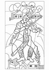 Chagall 1923 Violoniste Obra Adulte Coloriages Violonist Oeuvre Adultos Garcon Olivier Masterpieces Colorier Adulti Justcolor Reproduit Oliv Garçon Monet 1924 sketch template