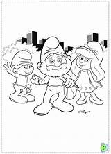 Coloring Smurfs Dinokids Pages Close sketch template