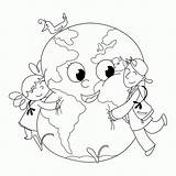 Coloring Pages Recycling Popular Earth sketch template