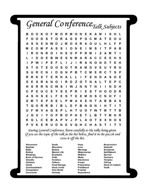 general conference domaino  printable