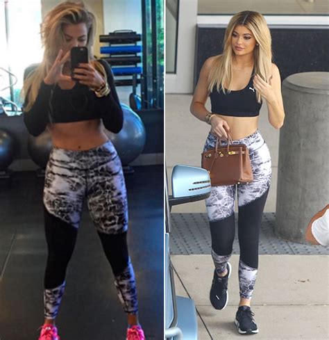 Khloe Kardashian V Kylie Jenner — Same Outfit In Workout