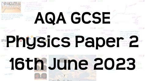 aqa gcse physics paper   june  youtube
