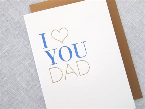 sale letterpress fathers day card  love  dad card etsy