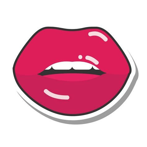 pop art mouth and lips red kissing sexy girl lips line and fill icon