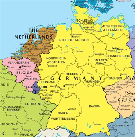 karte von deutschland stadt regionalen politisch