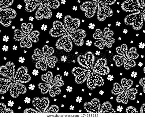 Beautiful Vector Seamless Pattern Clover Leaves Stock Vector Royalty