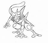 Greninja Ash Coloring Sketch Pages Template Pokemon sketch template