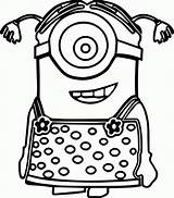 Minion Coloring Pages Clipart Girl Color Drawing Printable Minions Baby Kids Pdf Book Wecoloringpage Clipartmag Print sketch template