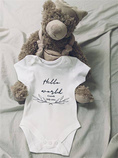 personalised baby grow announcement  baby  born  etsy