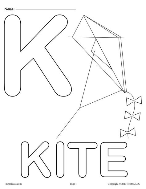 letter    kite coloring page