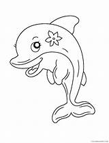Dolphins Coloring4free Dolphin Printable sketch template