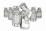 Daleks Dalek Docteur Colouring Kitchenoverlord sketch template